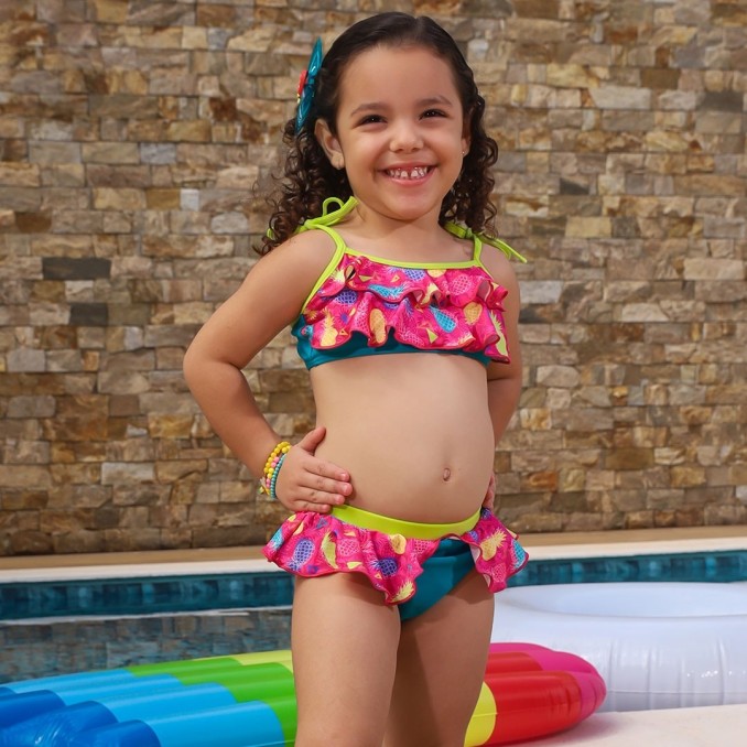 Biquíni Top Faixa com Tanga Básica Babados