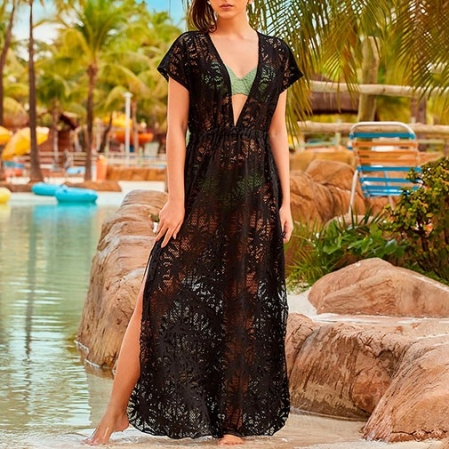 Vestido de Praia Longo Rendado