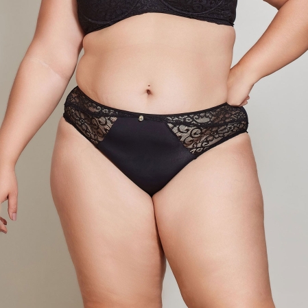 Calcinha Hot Pants com Renda - 70.Preto