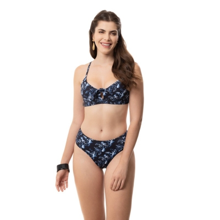 Tanga Básica Estampada - 7216.Folhagem Preto