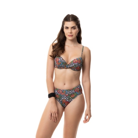 Tanga com Cós Estilo Sunkini - 7217.Patch Preto