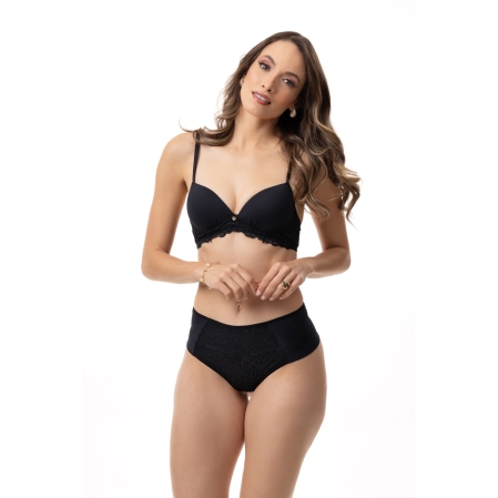 Calcinha Hot Pants Estilo Fio Dental - 70.Preto