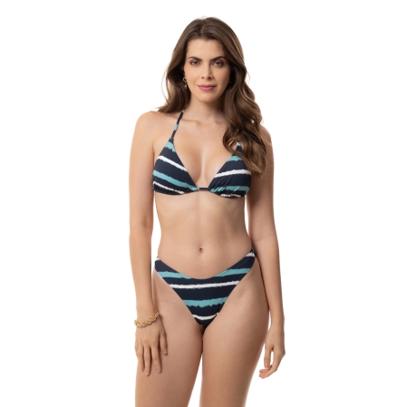 Tanga Fio Asa Delta Estampada - 4610.Tie Dye Marinho