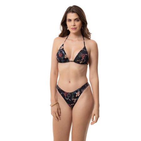 Tanga Fio Asa Delta Estampada - 7248.Snake Preto