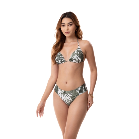 Tanga Lateral Dupla Estampada - 85.Verde musgo