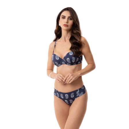 Top Com Aro e Bojo Boho - 405-Rip Chic azul