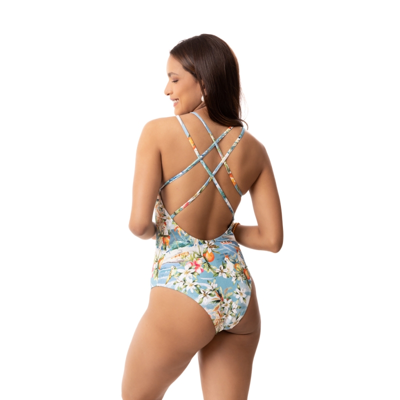 Maiô tiras Estampado